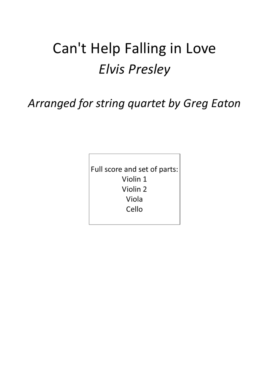 Can't Help Falling In Love String Quartet scores gallery preview page 1