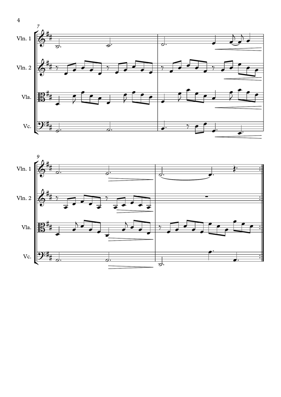 Can't Help Falling In Love String Quartet scores gallery preview page 4