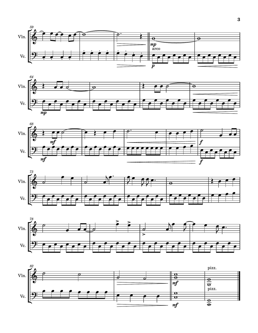 Sweet Caroline String Duet scores gallery preview page 3