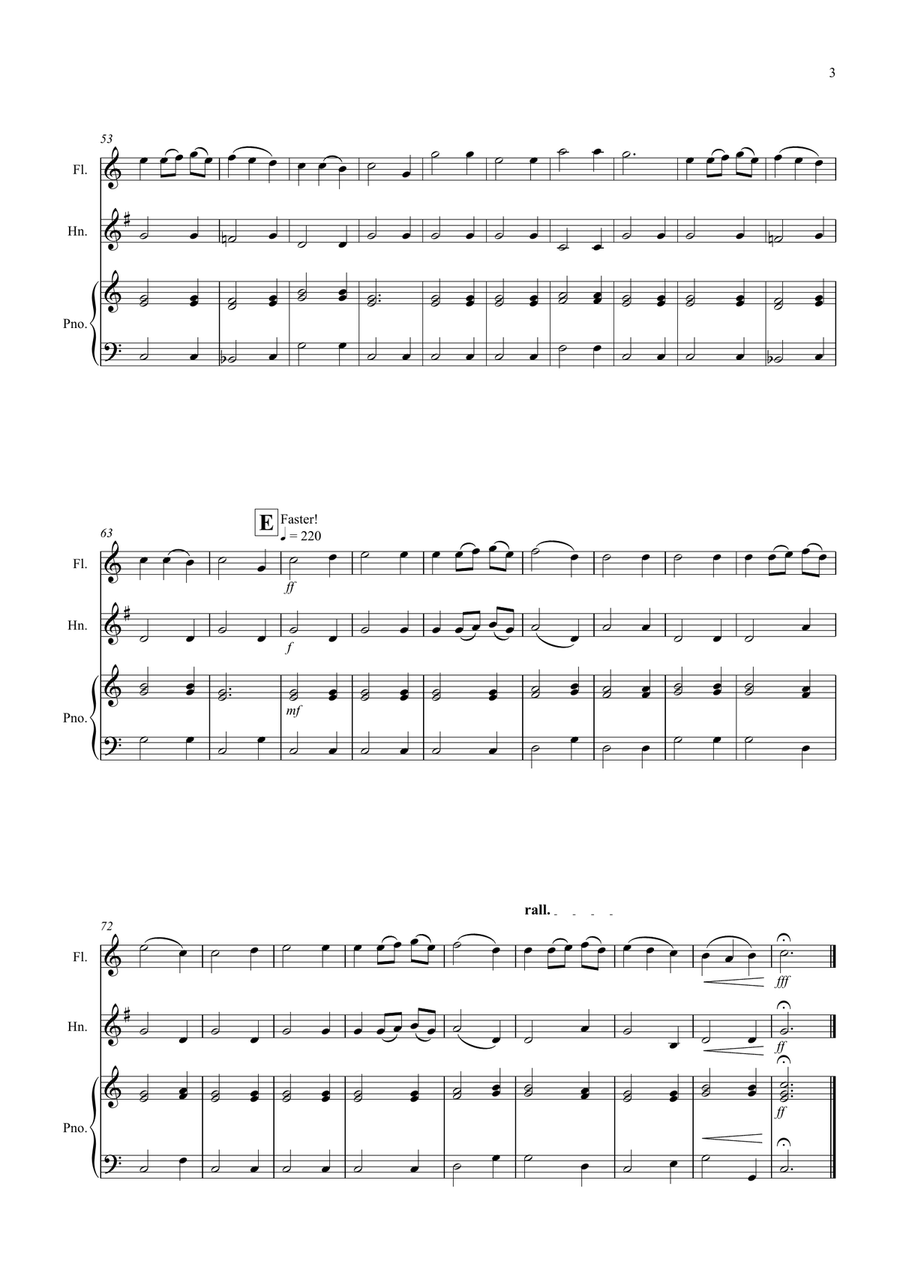 Ronde and Saltarello for Flute and Horn Duet Woodwind Duet scores gallery preview page 3