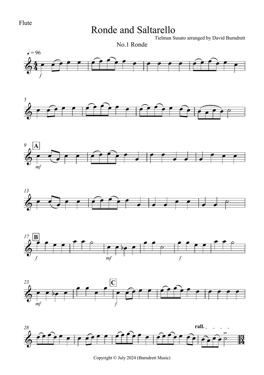 Ronde and Saltarello for Flute and Horn Duet Woodwind Duet scores gallery preview page 4