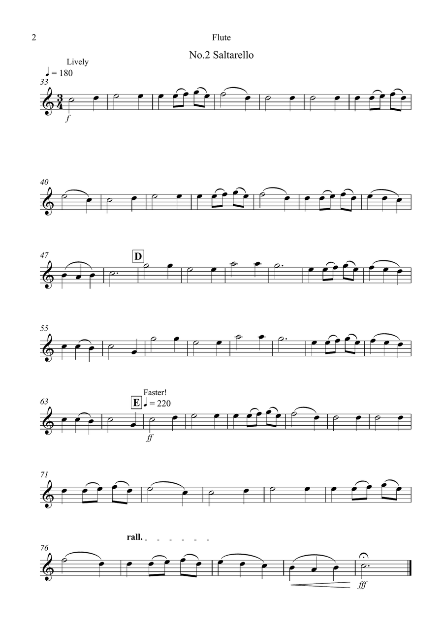 Ronde and Saltarello for Flute and Horn Duet Woodwind Duet scores gallery preview page 5