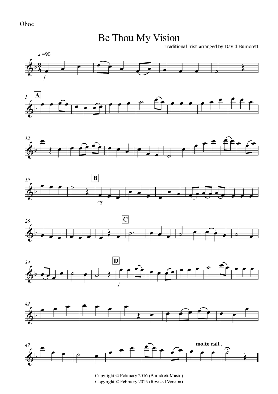 Be Thou My Vision for Oboe and Trumpet Duet Trumpet Duet scores gallery preview page 4