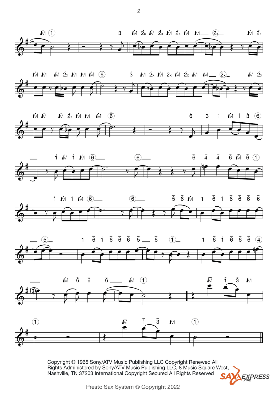 Medley: Hey Jude with Michelle, Ticket To Ride, Let It Be, and With A Little Help From My Friends Saxophone scores gallery preview page 4