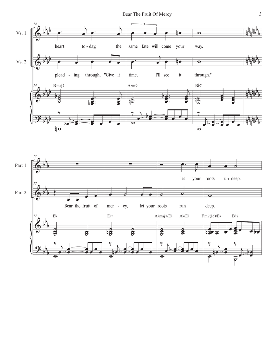 Bear The Fruit Of Mercy (2-part choir) 2-Part scores gallery preview page 3