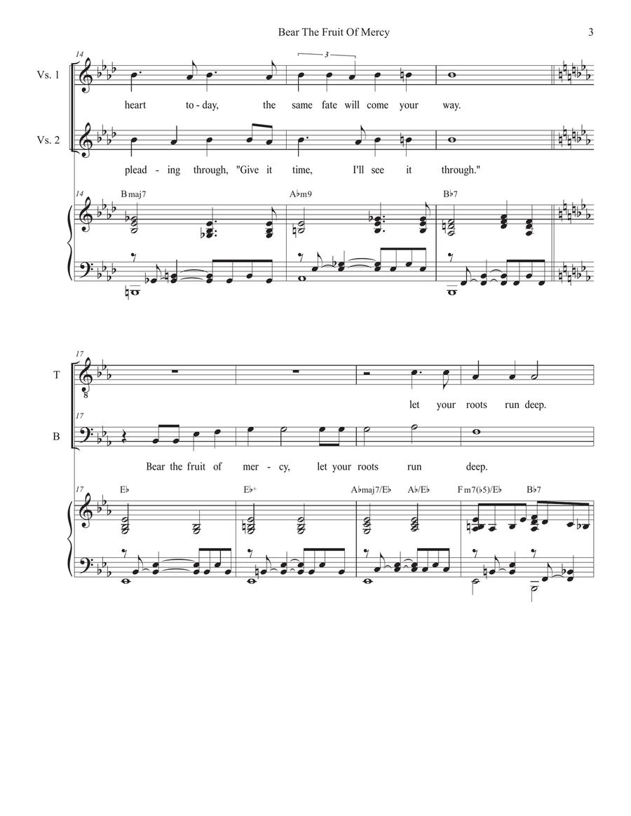 Bear The Fruit Of Mercy (2-part choir - (TB) TB scores gallery preview page 3