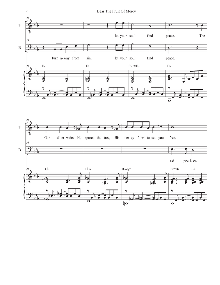 Bear The Fruit Of Mercy (2-part choir - (TB) TB scores gallery preview page 4
