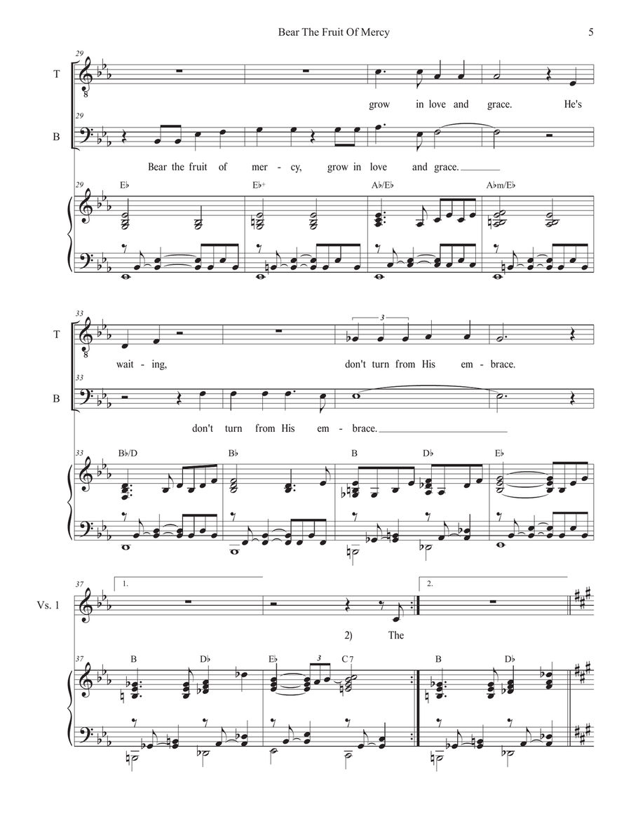 Bear The Fruit Of Mercy (2-part choir - (TB) TB scores gallery preview page 5