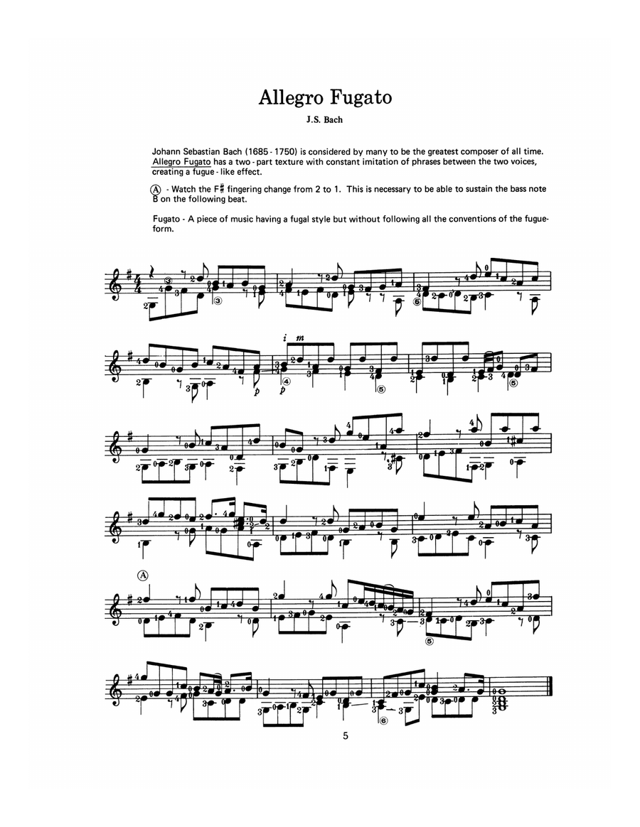 Fugues for the Classical Guitar Acoustic Guitar scores gallery preview page 6