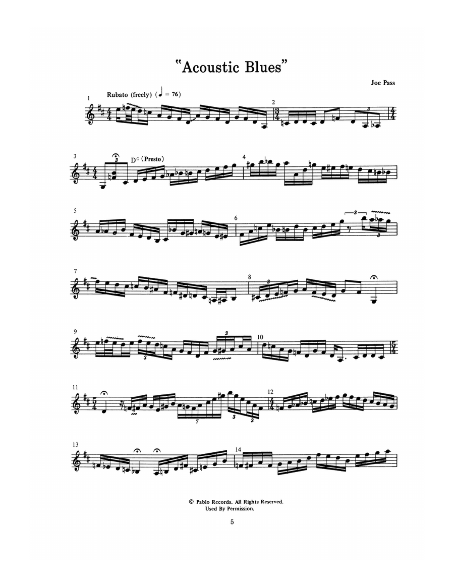 Joe Pass Plays the Blues Joe Pass Plays the Blues Electric Guitar scores gallery preview page 6
