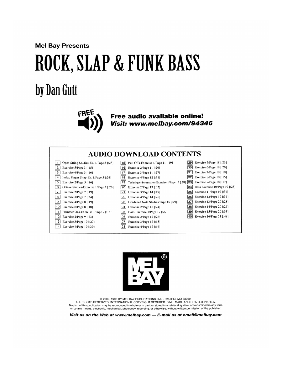 Rock, Slap & Funk Bass Rock, Slap & Funk Bass Electric Guitar scores gallery preview page 2