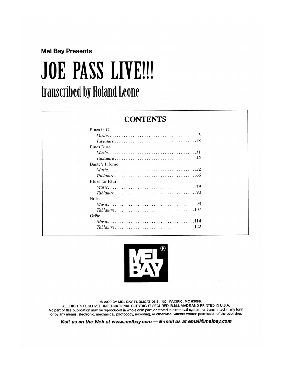 Joe Pass Live!! Joe Pass Live!! Electric Guitar scores gallery preview page 2