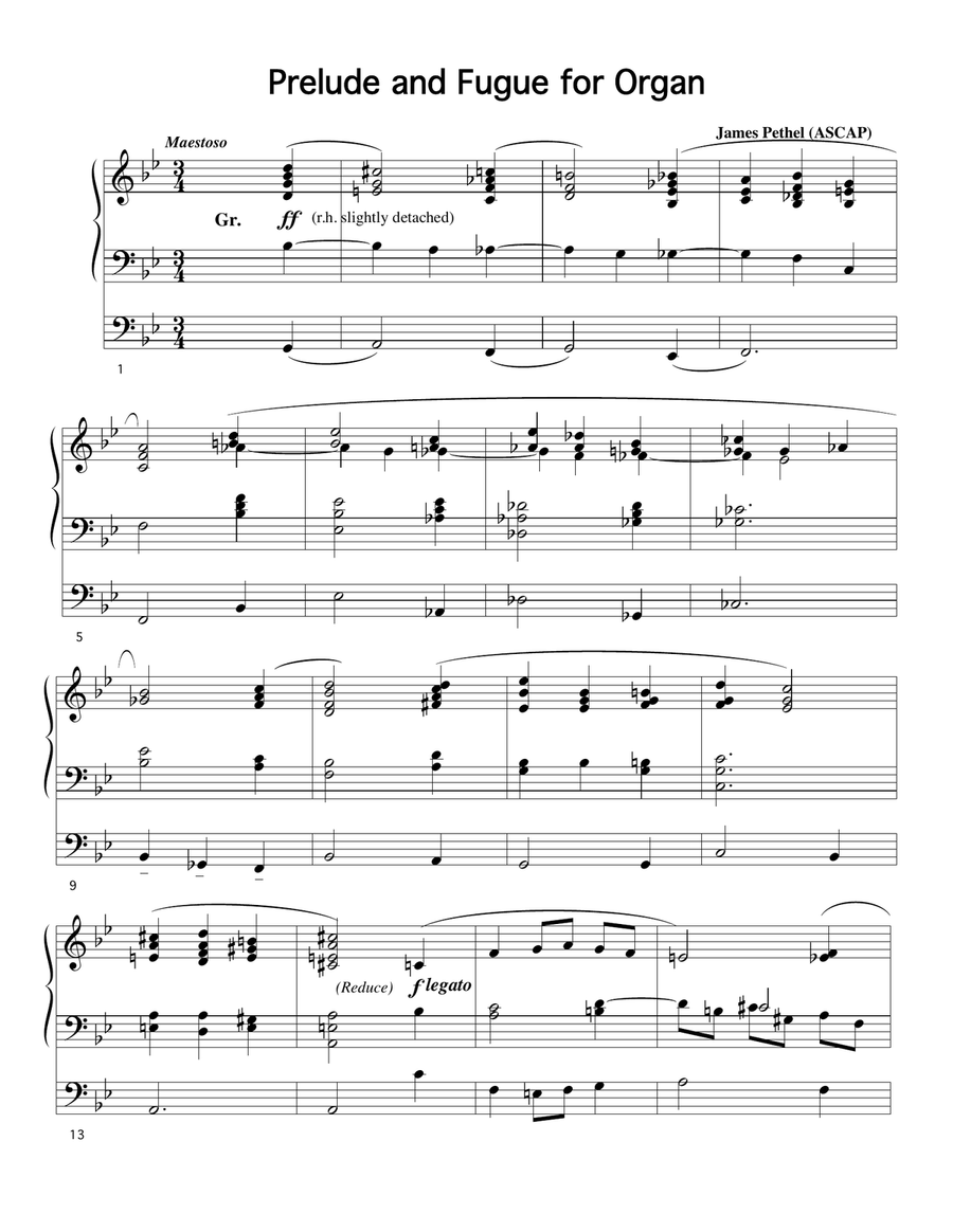 Prelude and Fugue Prelude and Fugue Organ Solo scores gallery preview page 1