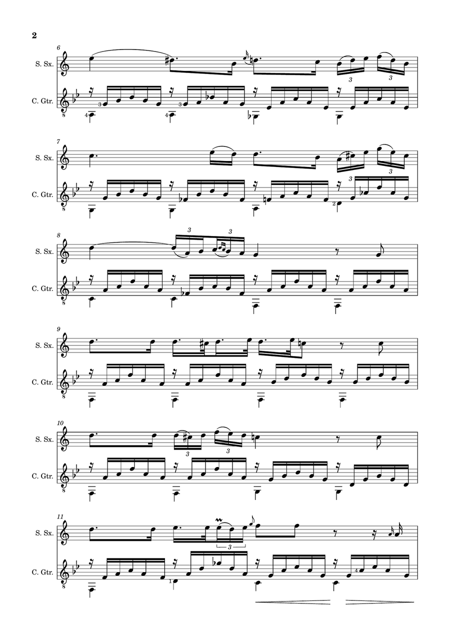 Ave Maria by F. Schubert – Arranged for S. Sax and Guitar Chamber Music scores gallery preview page 2