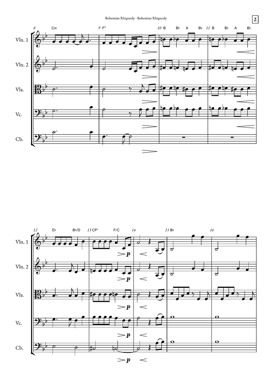Bohemian Rhapsody Bohemian Rhapsody String Orchestra scores gallery preview page 2