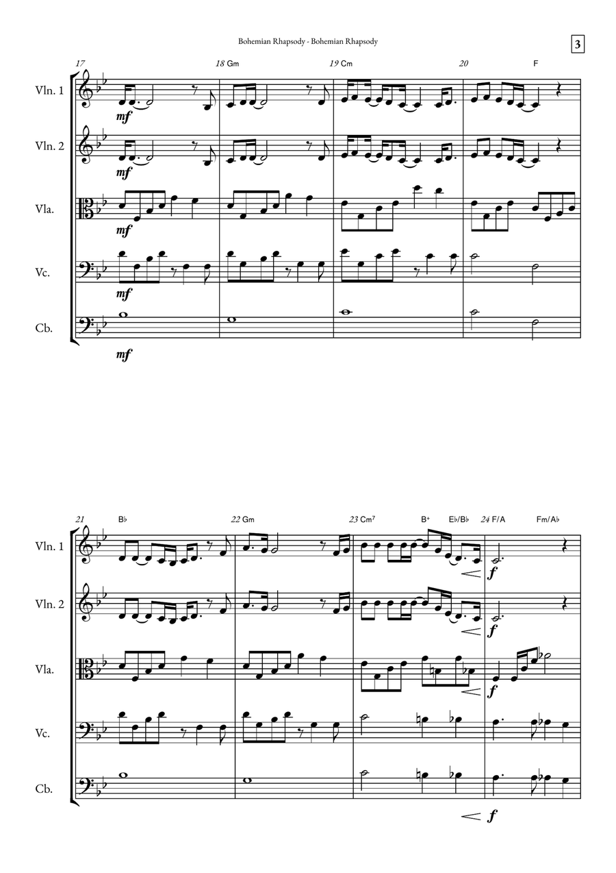 Bohemian Rhapsody Bohemian Rhapsody String Orchestra scores gallery preview page 3