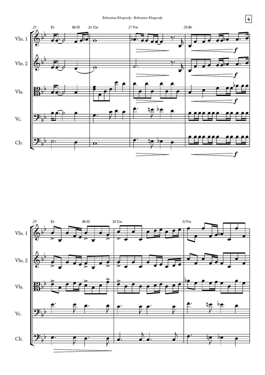 Bohemian Rhapsody Bohemian Rhapsody String Orchestra scores gallery preview page 4