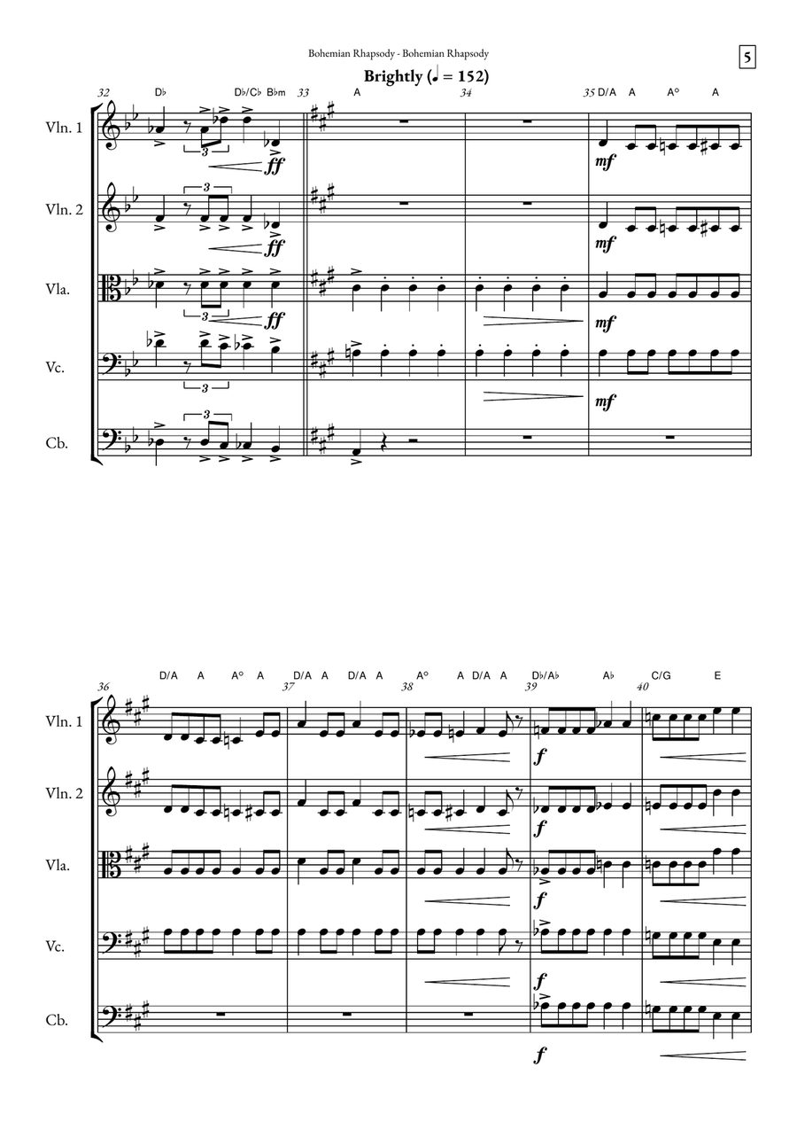 Bohemian Rhapsody Bohemian Rhapsody String Orchestra scores gallery preview page 5
