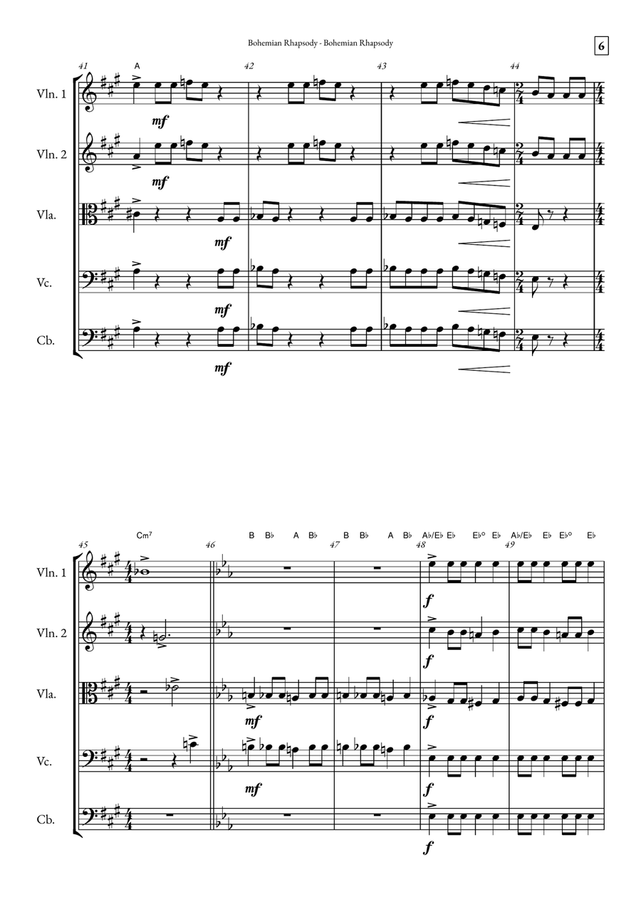 Bohemian Rhapsody Bohemian Rhapsody String Orchestra scores gallery preview page 6