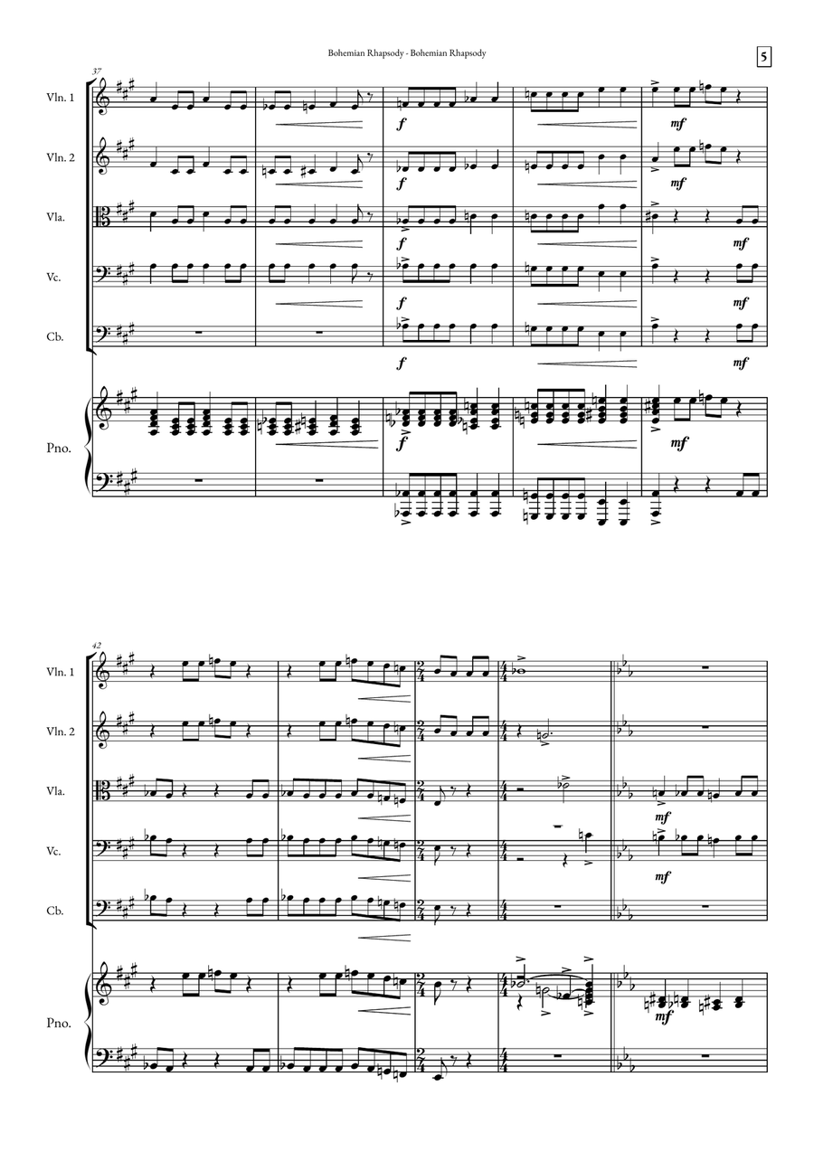 Bohemian Rhapsody Bohemian Rhapsody String Orchestra scores gallery preview page 5