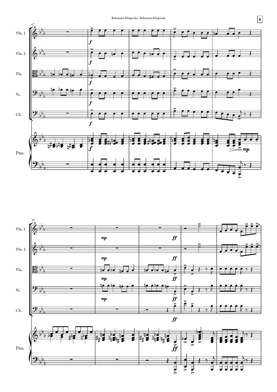 Bohemian Rhapsody Bohemian Rhapsody String Orchestra scores gallery preview page 6
