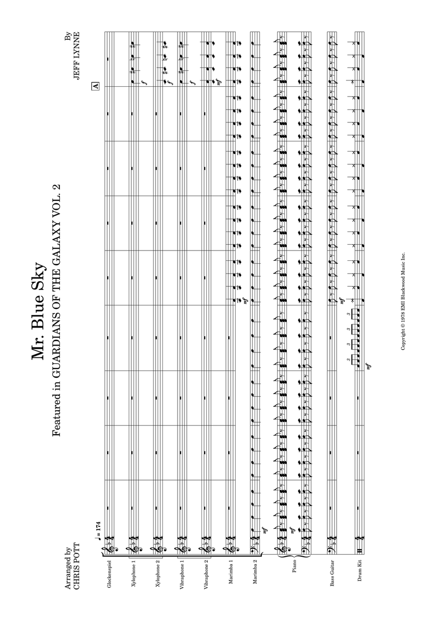Mr. Blue Sky Mr. Blue Sky Percussion Ensemble scores gallery preview page 1