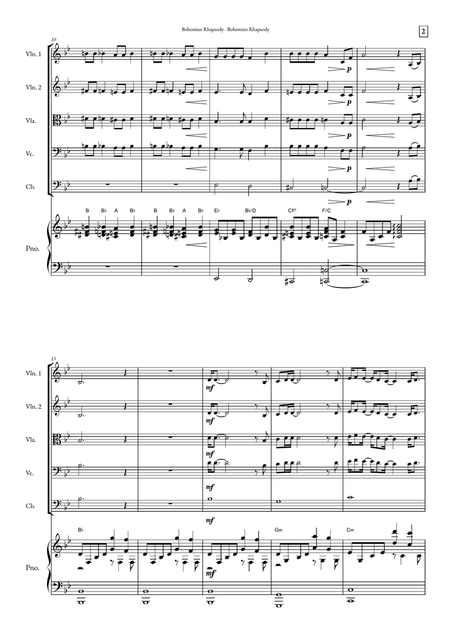 Bohemian Rhapsody Bohemian Rhapsody String Orchestra scores gallery preview page 2