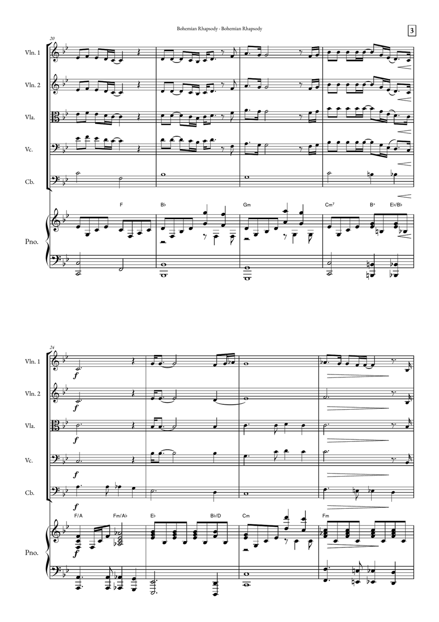 Bohemian Rhapsody Bohemian Rhapsody String Orchestra scores gallery preview page 3