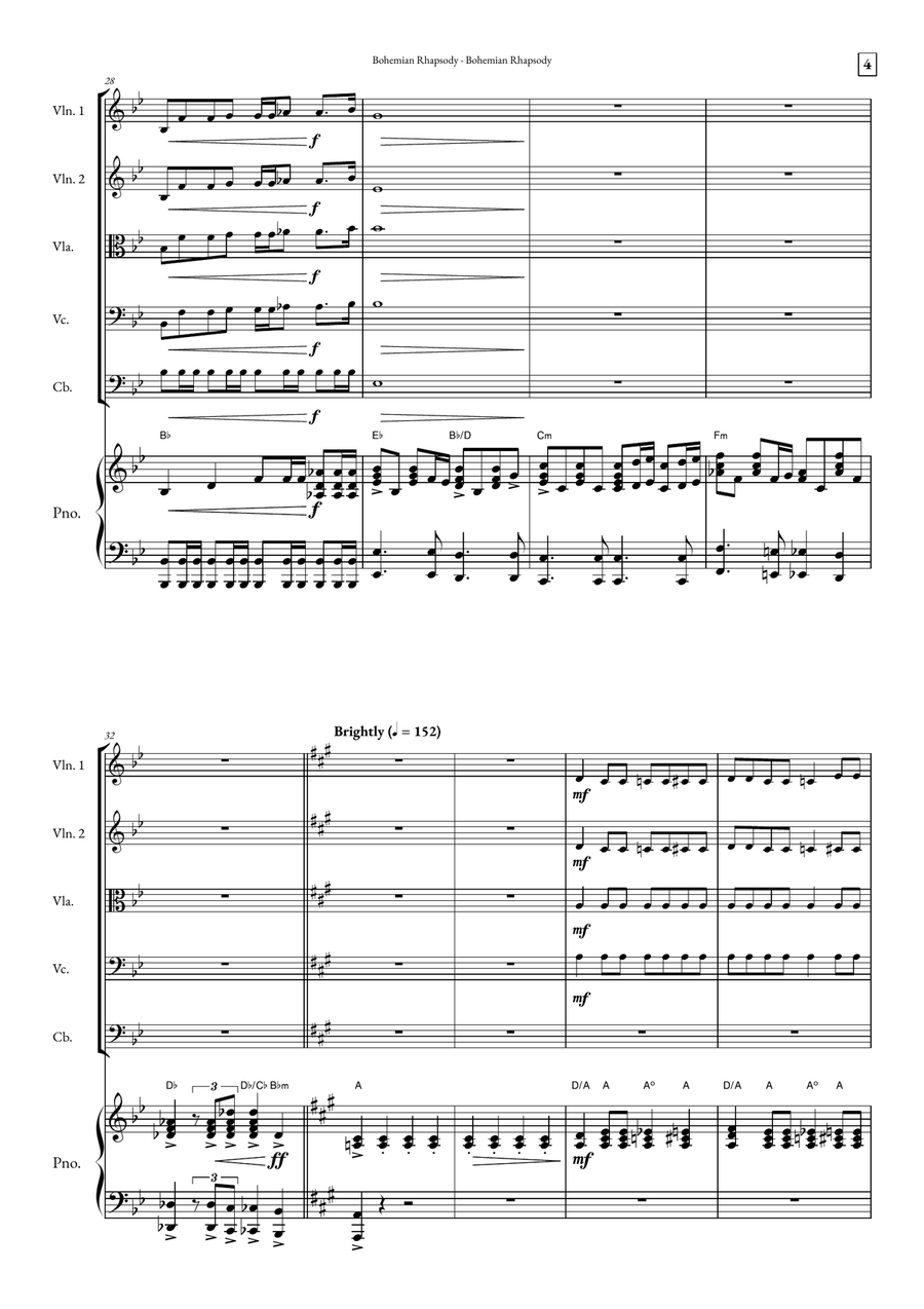 Bohemian Rhapsody Bohemian Rhapsody String Orchestra scores gallery preview page 4