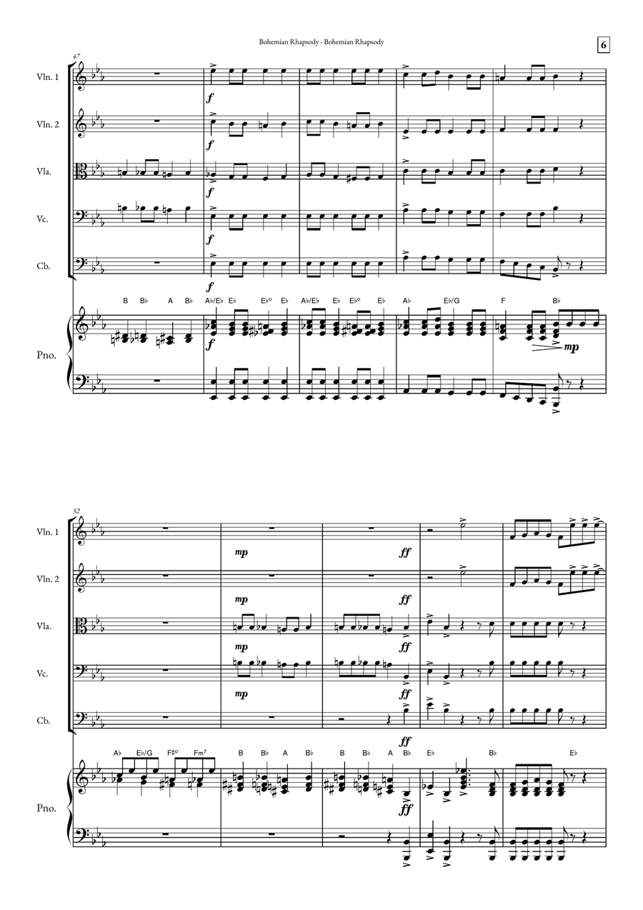 Bohemian Rhapsody Bohemian Rhapsody String Orchestra scores gallery preview page 6