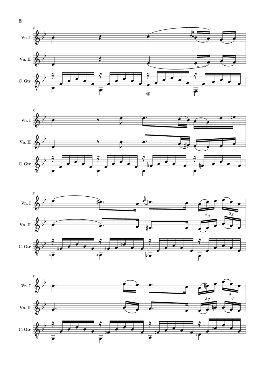 Ave Maria by F. Schubert – Violin Duet and Guitar. Score and Parts String Duet scores gallery preview page 2