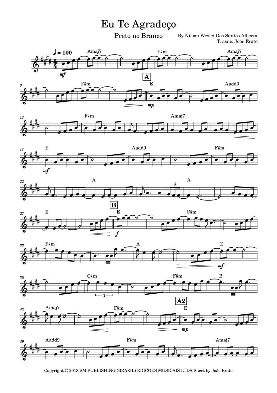 Eu Te Agradeco Eu Te Agradeco Piano scores gallery preview page 1