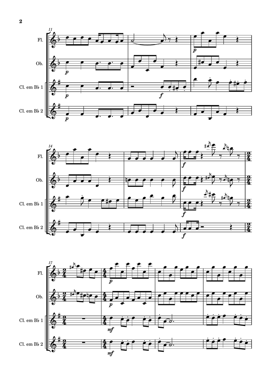 Wallace And Gromit Theme Wallace And Gromit Theme Woodwind Quartet scores gallery preview page 2