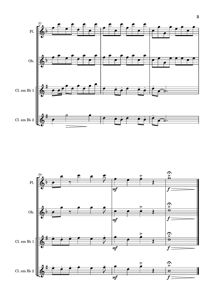 Wallace And Gromit Theme Wallace And Gromit Theme Woodwind Quartet scores gallery preview page 3