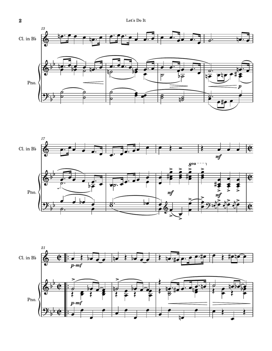 Let's Do It (Let's Fall in Love) by Cole Porter B-Flat Clarinet scores gallery preview page 2