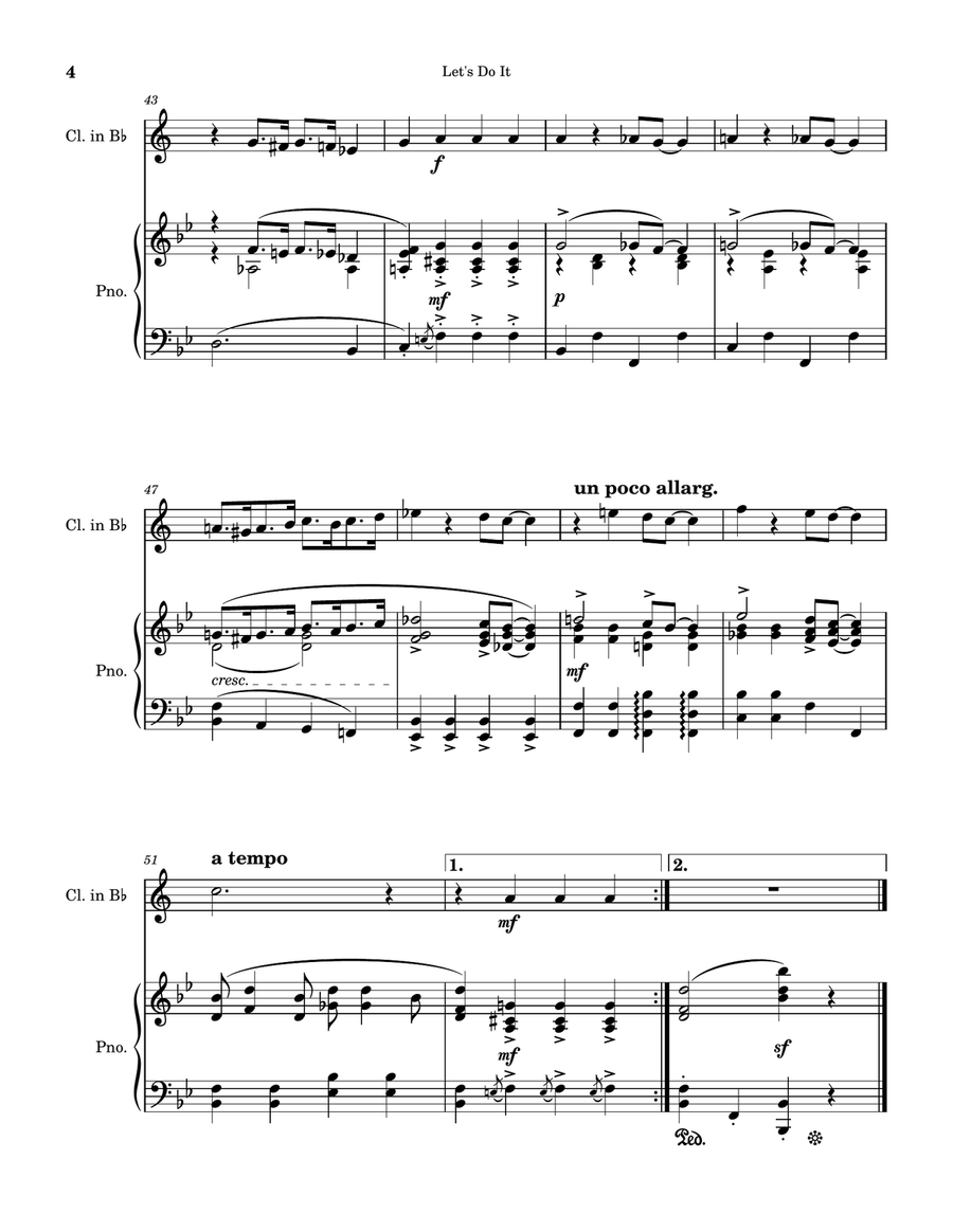 Let's Do It (Let's Fall in Love) by Cole Porter B-Flat Clarinet scores gallery preview page 4