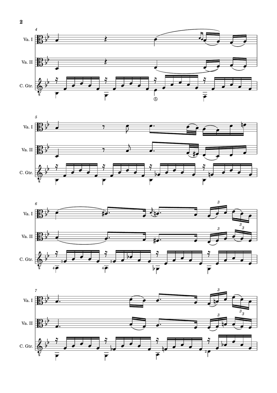 Ave Maria by F. Schubert – Viola Duet and Guitar. Score and Parts String Duet scores gallery preview page 2