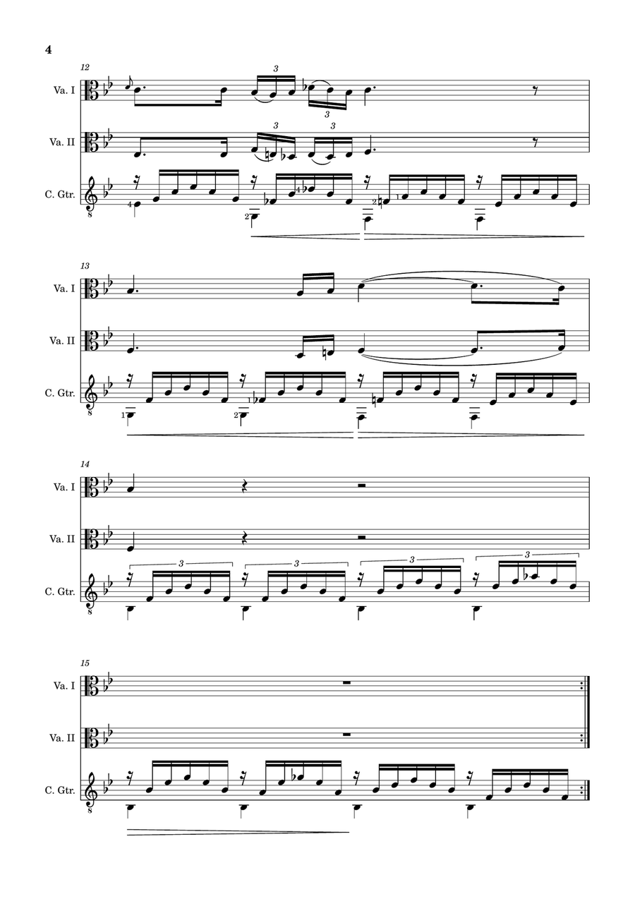 Ave Maria by F. Schubert – Viola Duet and Guitar. Score and Parts String Duet scores gallery preview page 4