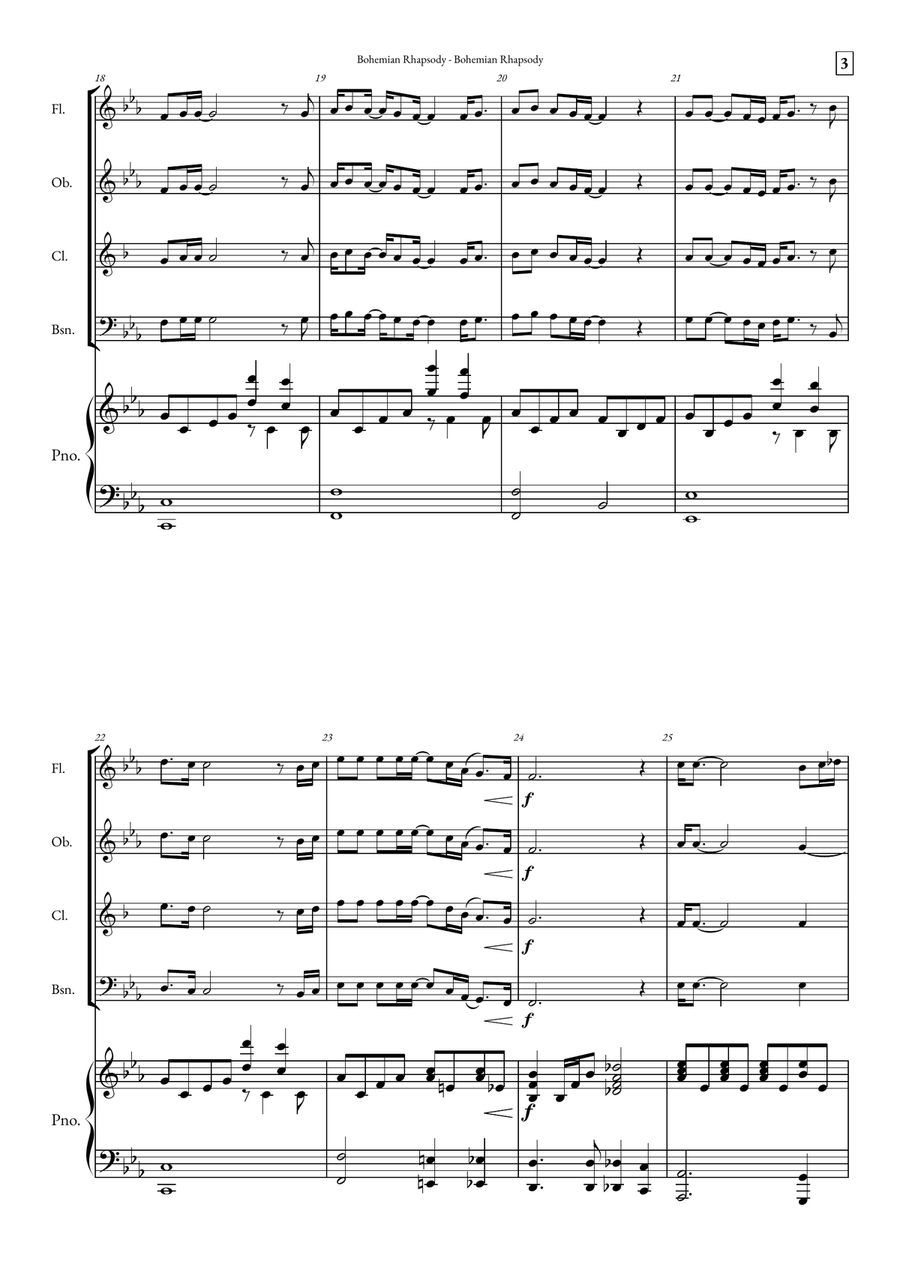 Bohemian Rhapsody Small Ensemble scores gallery preview page 3