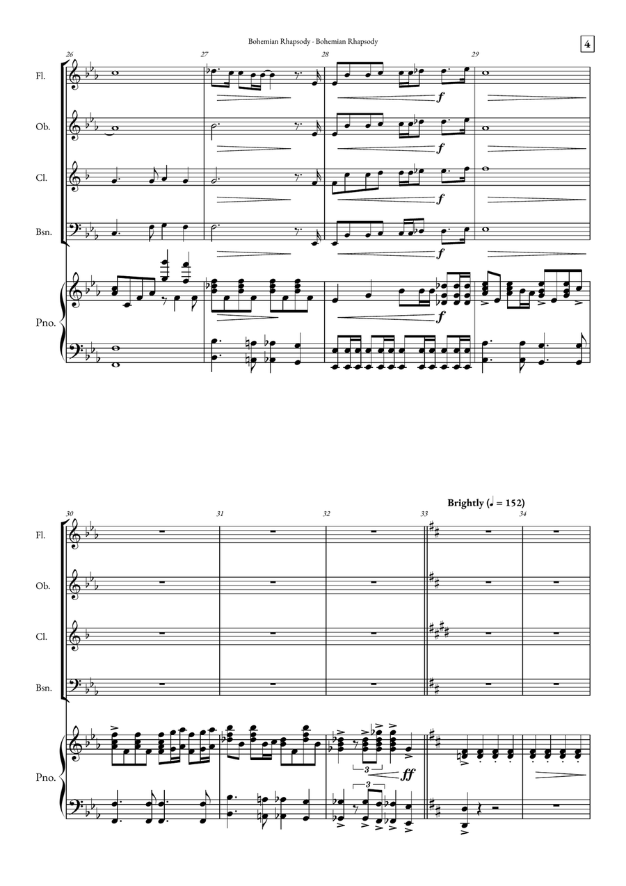Bohemian Rhapsody Small Ensemble scores gallery preview page 4
