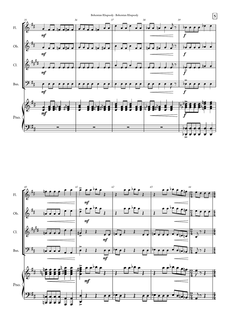 Bohemian Rhapsody Small Ensemble scores gallery preview page 5
