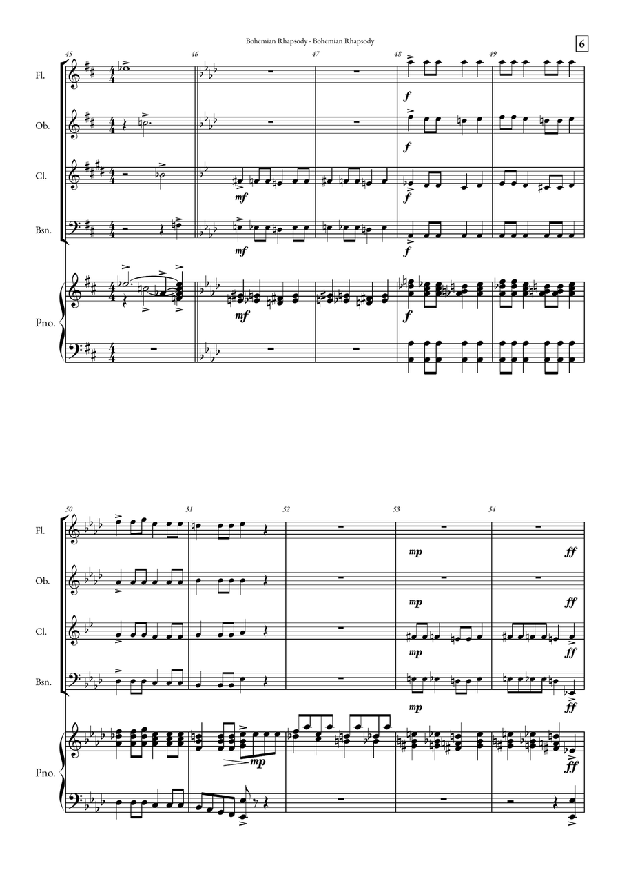 Bohemian Rhapsody Small Ensemble scores gallery preview page 6
