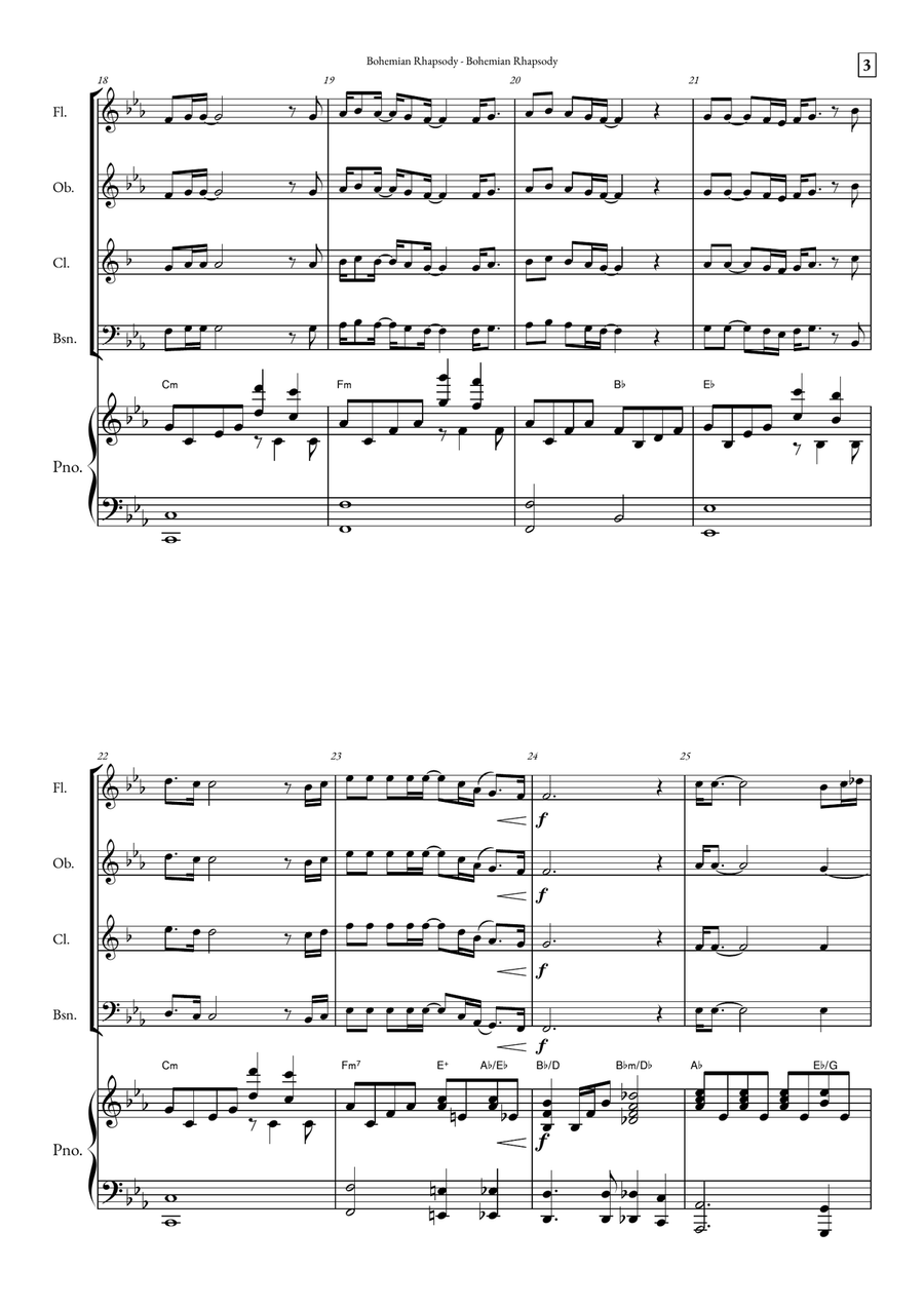 Bohemian Rhapsody Small Ensemble scores gallery preview page 3