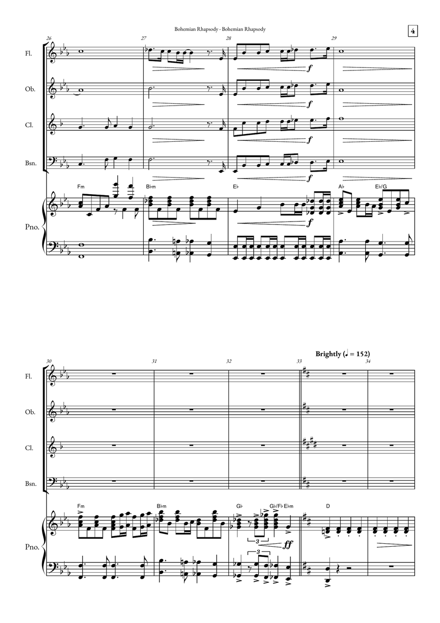 Bohemian Rhapsody Small Ensemble scores gallery preview page 4