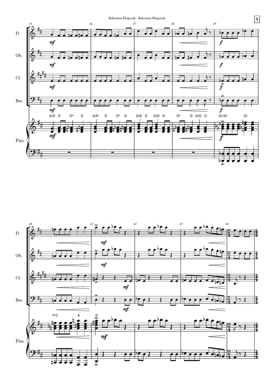 Bohemian Rhapsody Small Ensemble scores gallery preview page 5