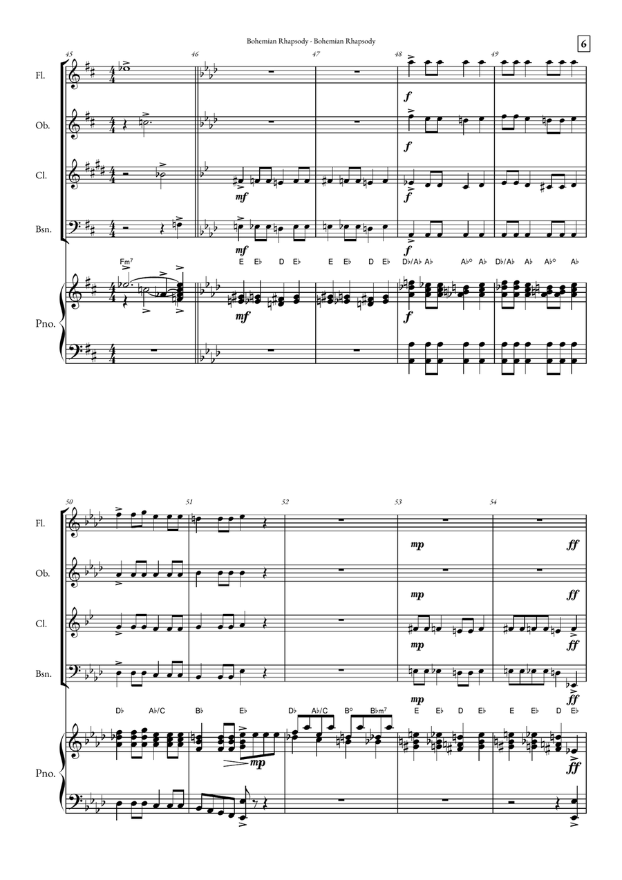 Bohemian Rhapsody Small Ensemble scores gallery preview page 6