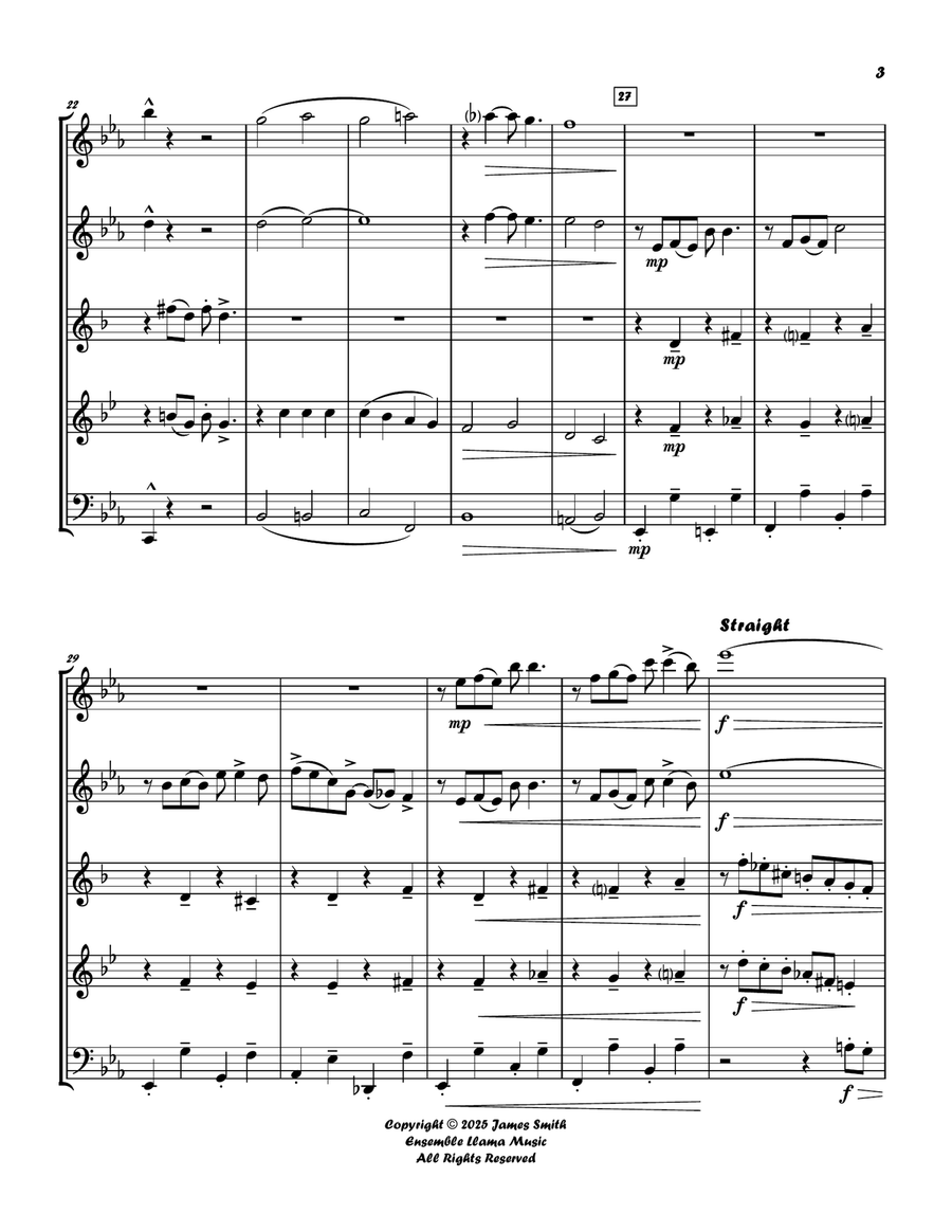 Ain't Misbehavin' (Fats Waller) For Wind Quintet Woodwind Quintet scores gallery preview page 3