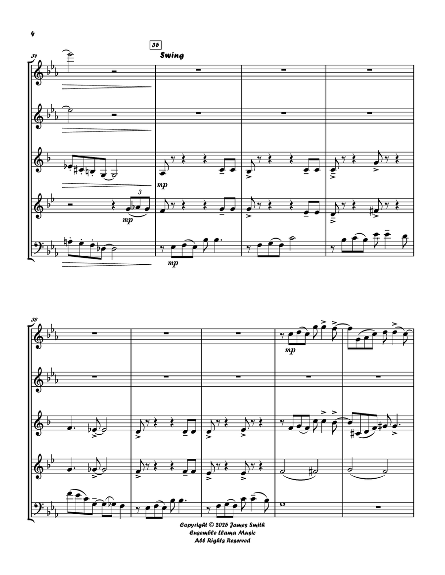 Ain't Misbehavin' (Fats Waller) For Wind Quintet Woodwind Quintet scores gallery preview page 4