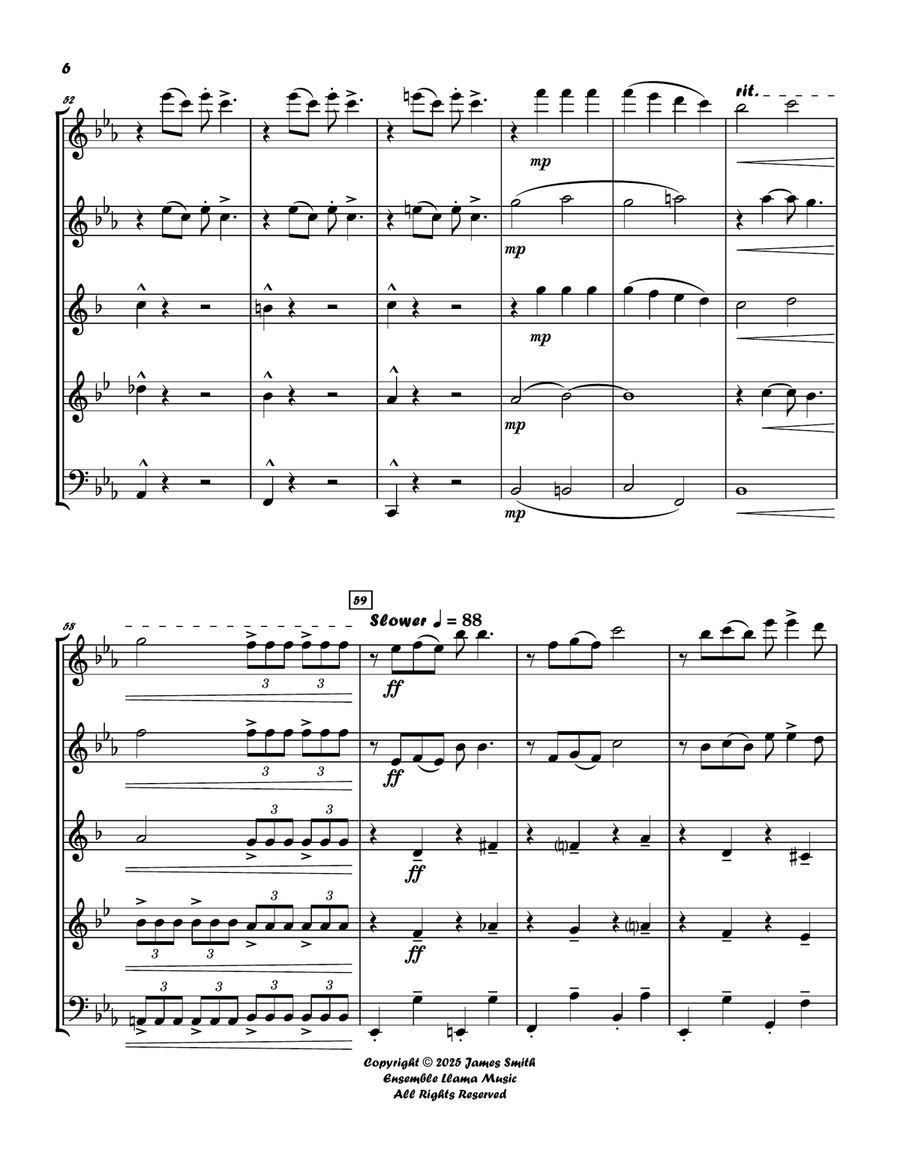 Ain't Misbehavin' (Fats Waller) For Wind Quintet Woodwind Quintet scores gallery preview page 6