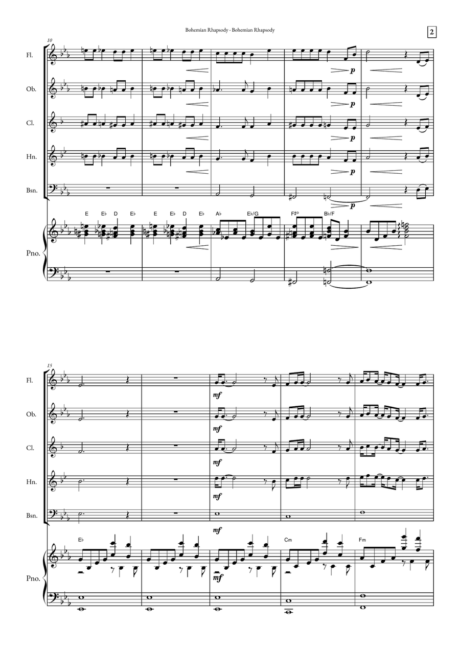 Bohemian Rhapsody Small Ensemble scores gallery preview page 2